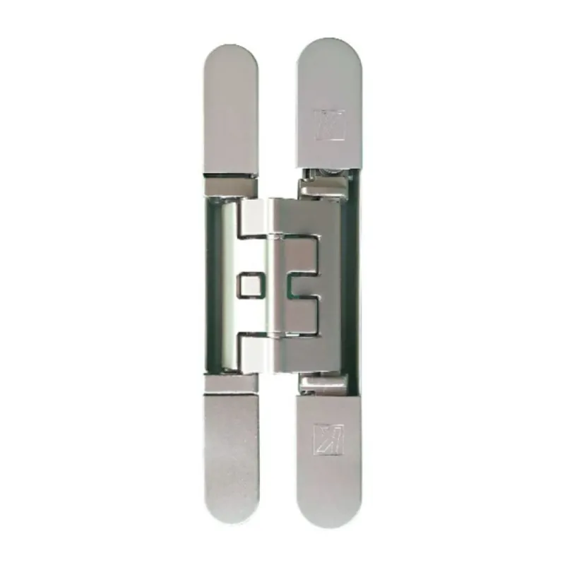 Cerniera a scomparsa K2460 Kubica Hybrid Koblenz, per porte filo muro, dimensione 155x18-21 mm, regolabile su 3 assi, portata 60 kg, Zama e Acciaio finitura Cromo Satinato Favoriet