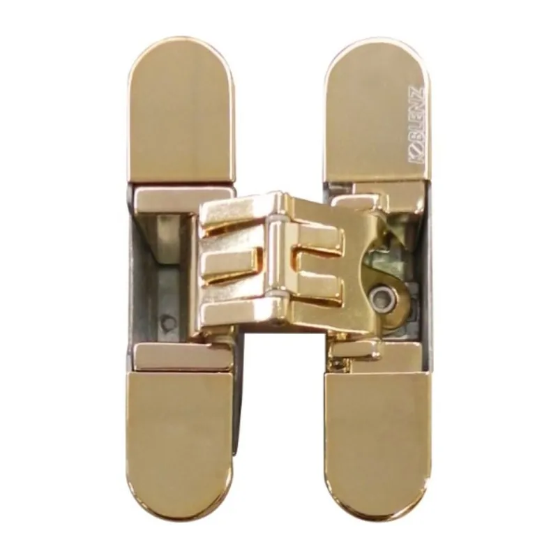 Cerniera a scomparsa K2700 Kubica K27 Koblenz, per porte filo muro, dimensione 120x27 mm, regolabile su 3 assi, portata 60 kg, Zama finitura Oro Lucido Direct Beschikbaar