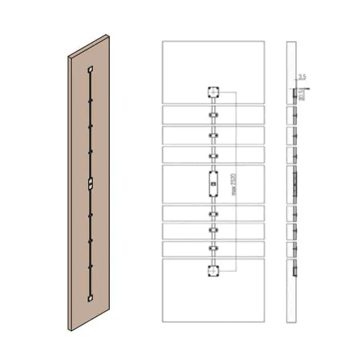 Speciale Aanbieding Kit raddrizza ante armadio 0910/9 Koblenz in alluminio, da esterno, rasabile, lunghezza 3000 mm