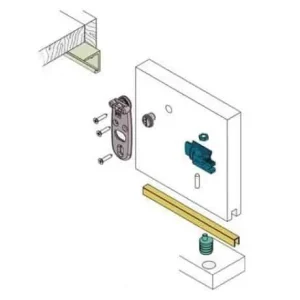 Direct Verzonden Kit Scorrevole Koblenz 1011/7 per 1 anta spessore 20 mm, System 1011/20, portata 20 kg, finitura Nichelato