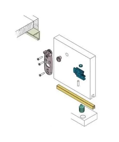 Direct Verzonden Kit Scorrevole Koblenz 1011/7 per 1 anta spessore 20 mm, System 1011/20, portata 20 kg, finitura Nichelato