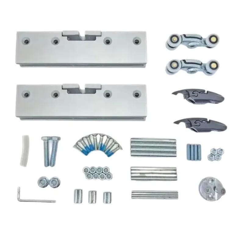 Gratis Retour Guarnitura scorrevole 1760 25 00 CS Koblenz per porta a vetro da interni, pinza di ancoraggio e fine corsa regolabili, portata 120 Kg, Alluminio finitura Argento