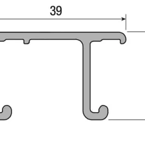 Gereduceerde Prijs Binario superiore 1010/2 Koblenz in alluminio, per anta doppia, lunghezza 3000 mm, portata 20 kg