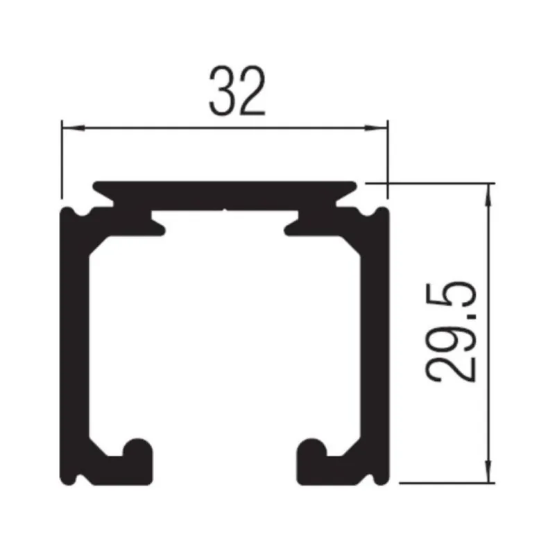 Binario superiore 0500 300 Koblenz per porte scorrevoli, dimensione 32x29,5 mm, portata 80 Kg, lunghezza 3000 mm, Alluminio finitura Anodizzato Argento Koop Online