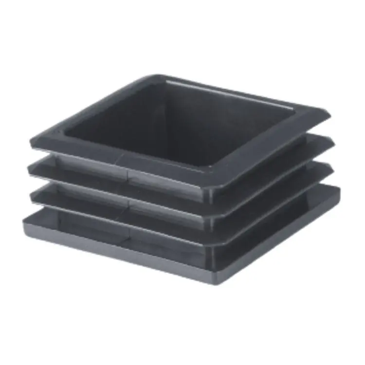 Puntale alettato quadro QIA 132 Ivars per tubolare, dimensioni 60x60 mm, in PE, finitura Nero Meest Verkocht