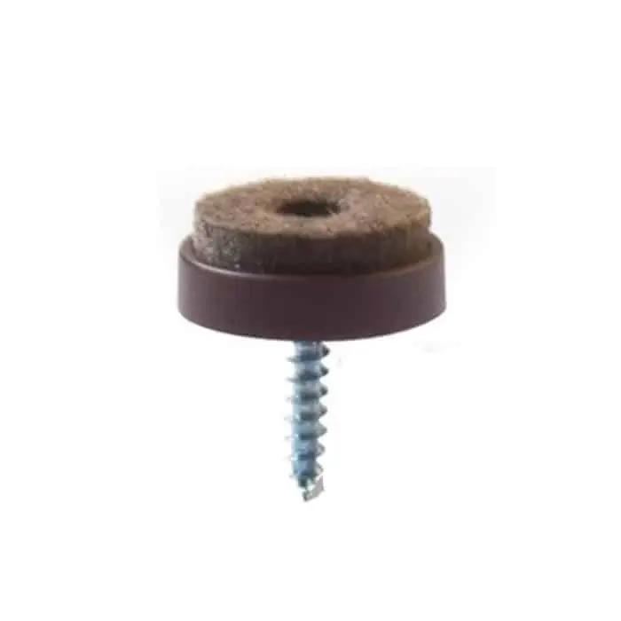 Lage Kosten Confezione 8 scivoli feltro Glides Itafeltri in plastica tondo, con vite, diametro 28 mm, colore Marrone
