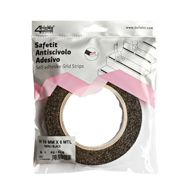 Populair Nastro antiscivolo adesivo Safetit Italfeltri per superfici lisce, dimensione 19 mm, lunghezza 6 mt, finitura Nero