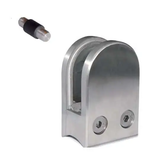 Nu Kopen Supporto a morsetto per parapetti in vetro IAMDesign, con spina di sicurezza, per tubo diametro 42,4 mm, materiale Acciaio Inox