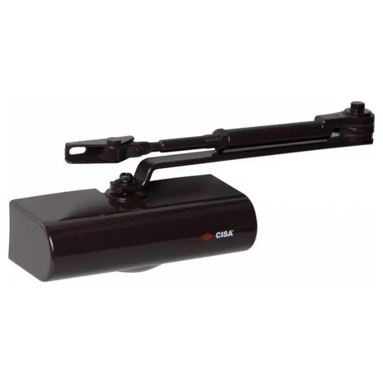 Alleen Vandaag Chiudiporta aereo C1416 Smart Plus 2 Cisa, con arresto, forza di chiusura 2-4, portata 80 Kg, finitura Nero Opaco