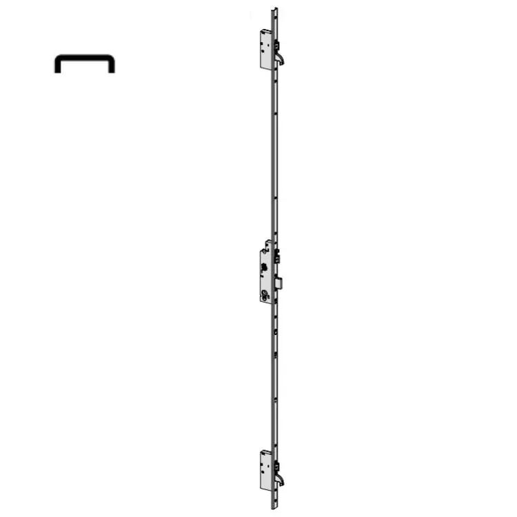 Serratura multipunto antipanico 4P110.40 Multitop Matic Exit Cisa, 3 scrocchi e catenaccio, entrata 40 mm, frontale a U 24 mm Veilige Betaling