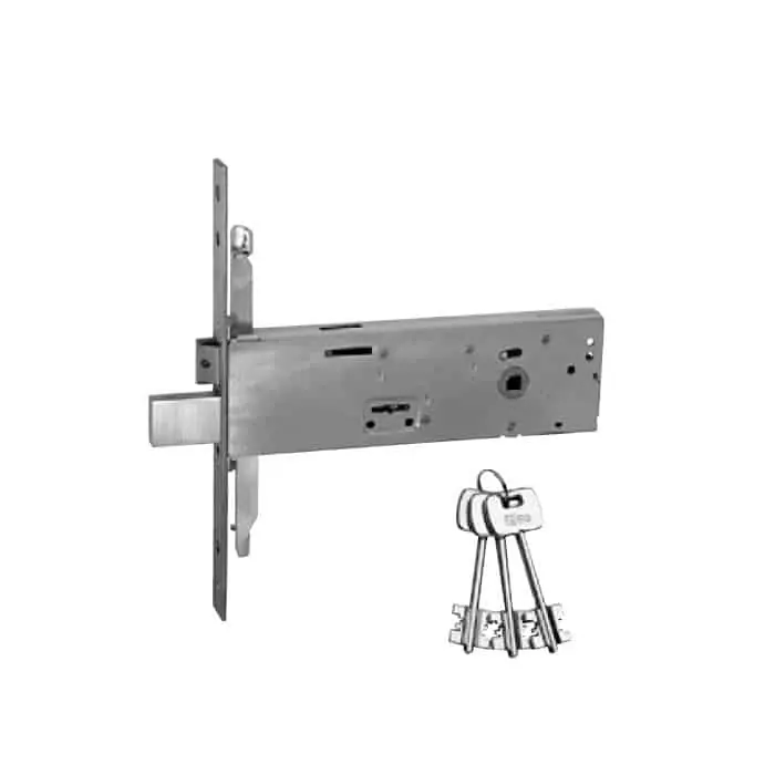Dagaanbieding Serratura ISEO a doppia mappa modulare per fascia, chiusura triplice, frontale 22x3 mm, entrata 90 mm, materiale acciaio Inox