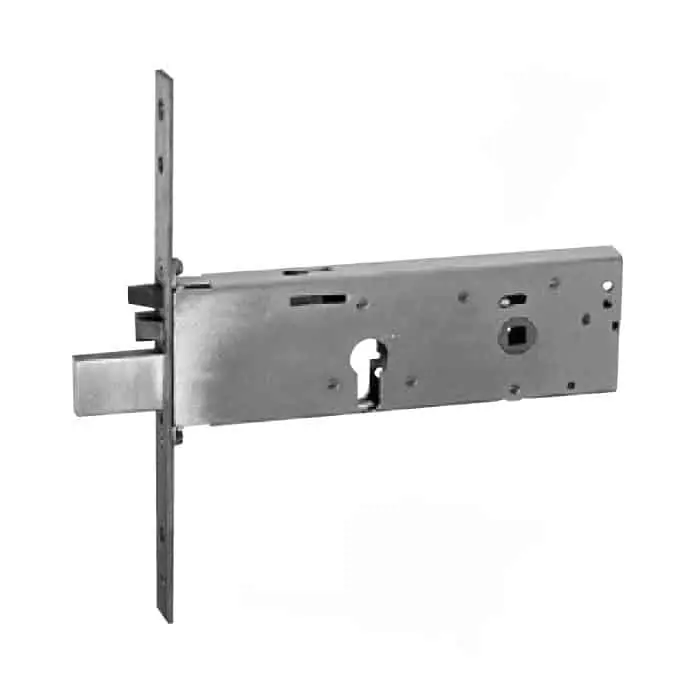 Serratura elettrica ISEO per fascia, cilindro a profilo europeo, chiusura laterale, frontale 22 mm in acciaio Inox, entrata 90 mm Alleen Vandaag
