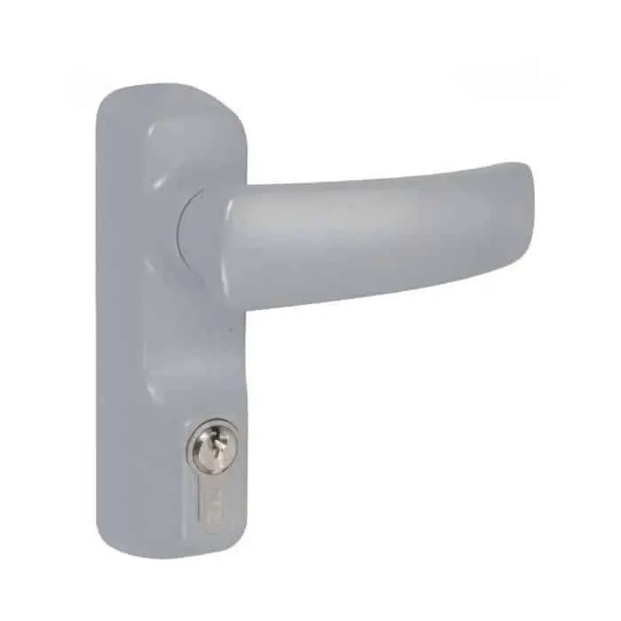 Comando esterno Trim per antipanico ISEO, con maniglia e cilindro codice 820930109, colore verniciato grigio metal Superprijs