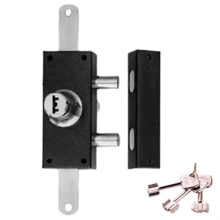 Serratura Ferroglietto da applicare Iseo Vis, reversibile, chiusura triplice, cilindro a doppia pompa esterno 50 mm, finitura Verniciata Bronzo Flitsaanbieding