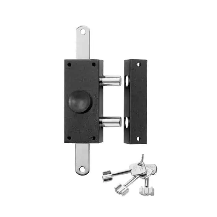 Superprijs Serratura di sicurezza da applicare ISEO Vis, reversibile, chiusura triplice, cilindro a pompa esterno da 60 mm, colore nero