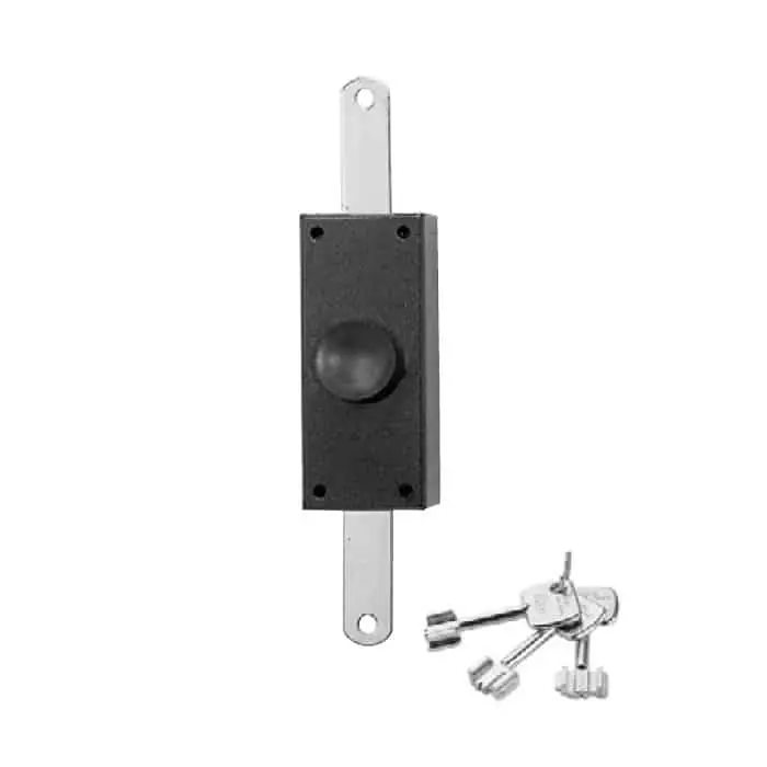 Serratura di sicurezza da applicare ISEO Vis, chiusura duplice verticale, cilindro a pompa esterno da 60 mm, colore nero Finale Uitverkoop