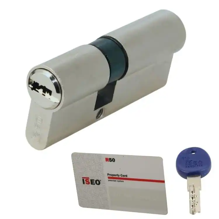 Snelle Levering Doppio Cilindro R50 Iseo per serratura, lunghezza 95 mm 45-50, finitura Nichelato