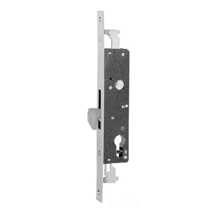 Serratura da infilare ISEO Electa, chiusura triplice, catenaccio a gancio, frontale 24x3 mm in acciaio Inox, entrata 30 mm Aanbieding