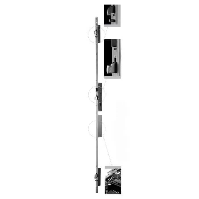 Korting Serratura ISEO Multiblindo eMotion Exit sinistra, con funzione antipanico, interasse 92 mm, frontale a U 24 mm in acciaio Inox, entrata 35 mm
