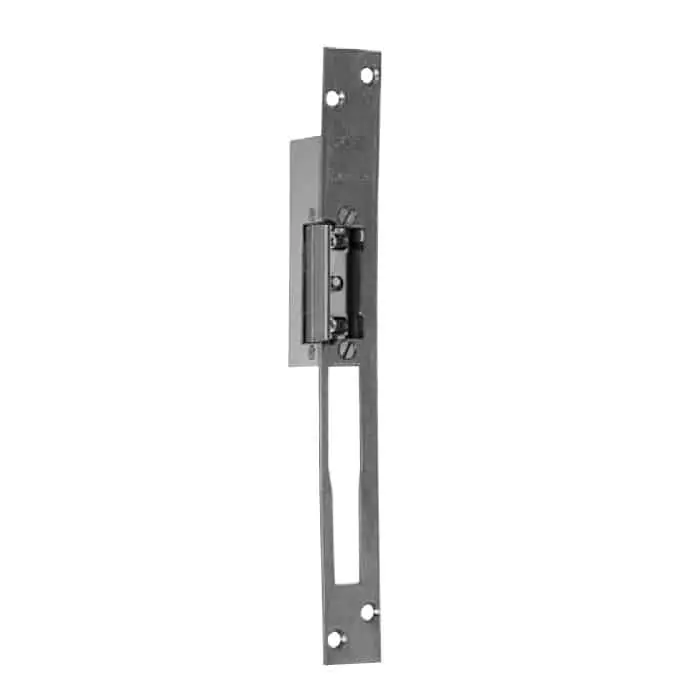 Snelle Levering Incontro elettrico ISEO Match, frontale piatto 240x24x3 mm, per serratura da infilare montante sinistra e fascia destra, in acciaio Inox