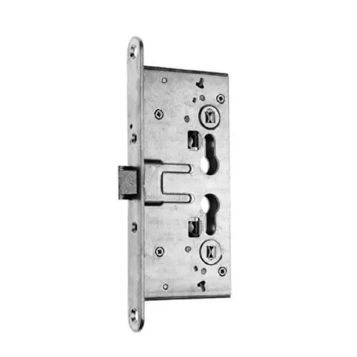 Shop Nu Serratura ISEO per porta tagliafuoco antipanico, destra e sinistra, maniglia esterna, frontale bordo tondo 24x3 mm, colore zincato