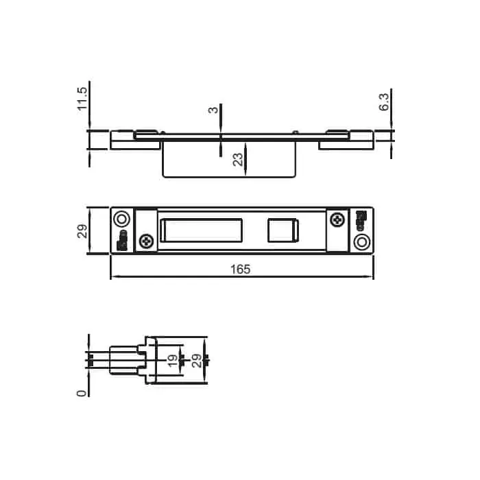 Gecertificeerd Contropiastra chiusa regolabile ISEO per deviatori a gancio Multiblindo, dimensione 165x29 mm, colore nero verniciato