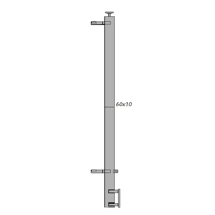 Montante laterale piatto Gonzato per ringhiera, dimensioni 60x10 mm, altezza 1330 mm Shop Nu