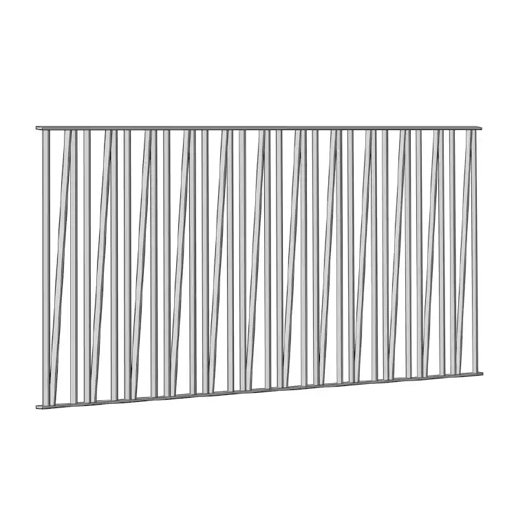 Pannello Jesolo 17 Gonzato per ringhiera, con barre verticali inclinate 6x20 mm, dimensioni 1016x2376 mm Hoge Kwaliteit
