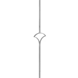 Paletto Gonzato con 1 fungo larghezza 170 mm per ringhiera, sezione 8x14 mm, altezza 1000 mm Nieuw