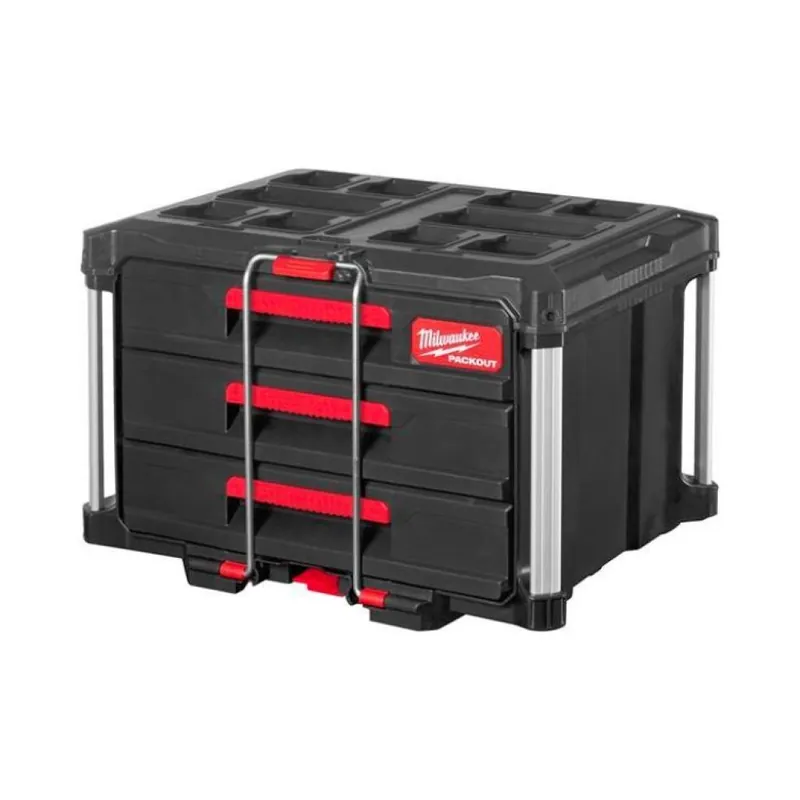 Cassettiera portautensili Packout Milwaukee, tre cassetti, portata 22 Kg, dimensione 363x564x414 mm Lage Kosten