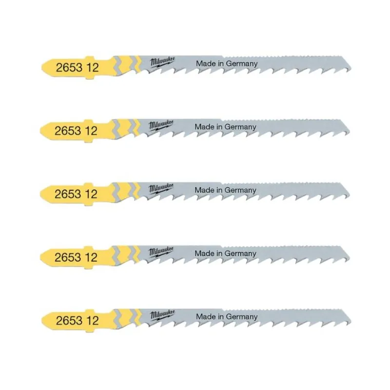 Merkproduct Set 5 lame Milwaukee per taglio curvo, da seghetto, dimensione 75x4 mm