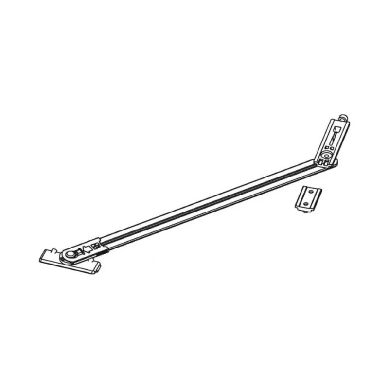 Braccio limitatore Friz 02035 Giesse, per finestra anta e ribalta, profilo Erre 50, lunghezza asta 300 mm, Alluminio e Zama finitura Silver Uitverkoop