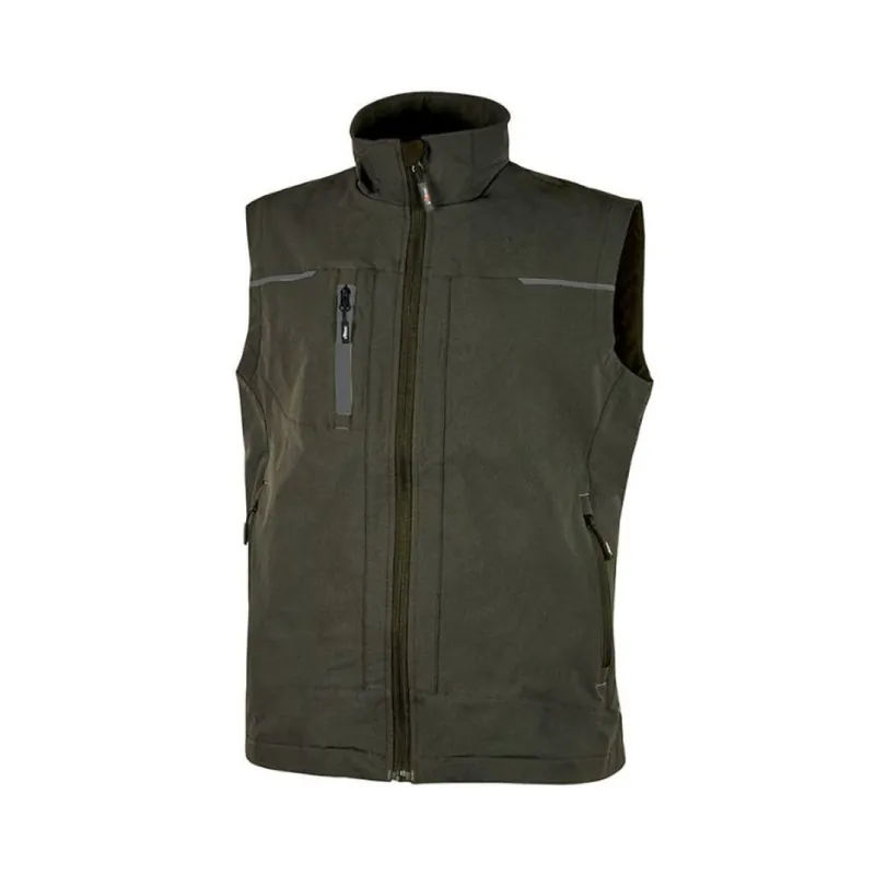 Gilet U Power Saturn da lavoro, linea Performance, tessuto U 4 stretch idrorepellente, taglia M, colore Dark Green Flitsaanbieding