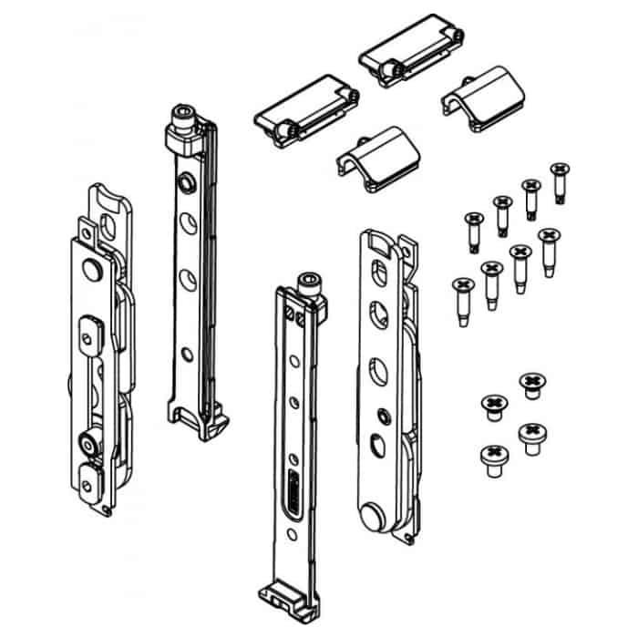 Must-Have Kit Cerniere Chic 04362 Giesse per finestra vasistas a scomparsa, regolabile, apertura 180 gradi, Zama finitura Silver