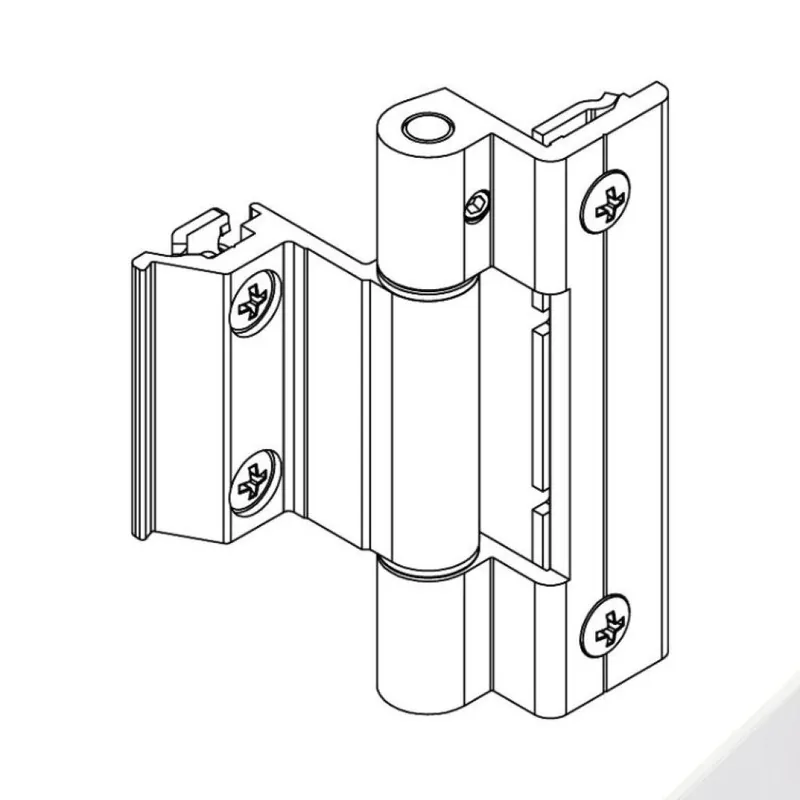 Actieprijs Cerniera Bridge 2 00604N Giesse per anta sporgere o ribalta, profilo Erre 50, altezza 93 mm, portata 90-100 Kg, Alluminio finitura Argento