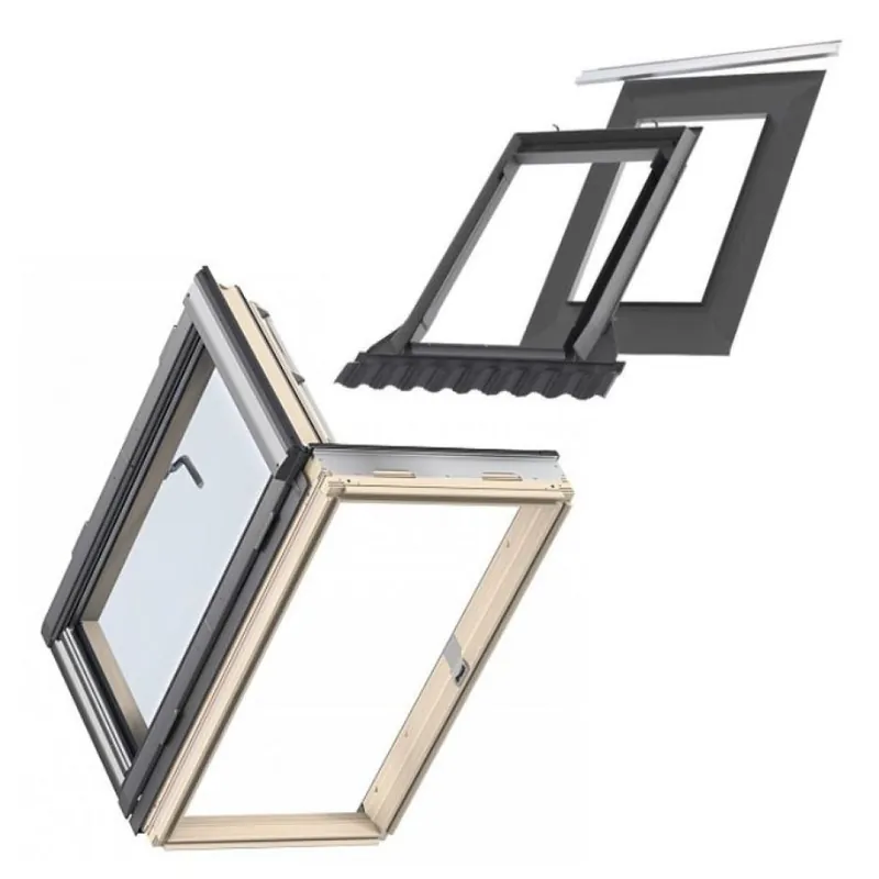 Finestra Velux GXL MK04 a libro manuale + EDW e BFX, per linea vita uscita tetto, dimensioni 780x980 mm, Legno finitura Bianco Favoriet