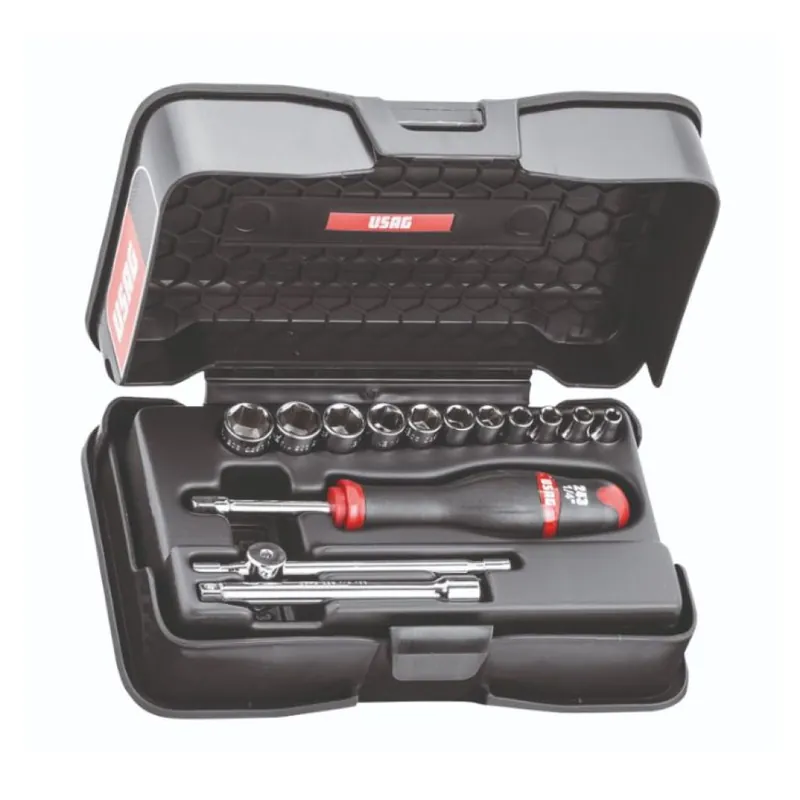 Cassetta assortita 14 pezzi 604 1/4 E Usag per avvitatura, con bussole esagonali, materiale ABS Korting