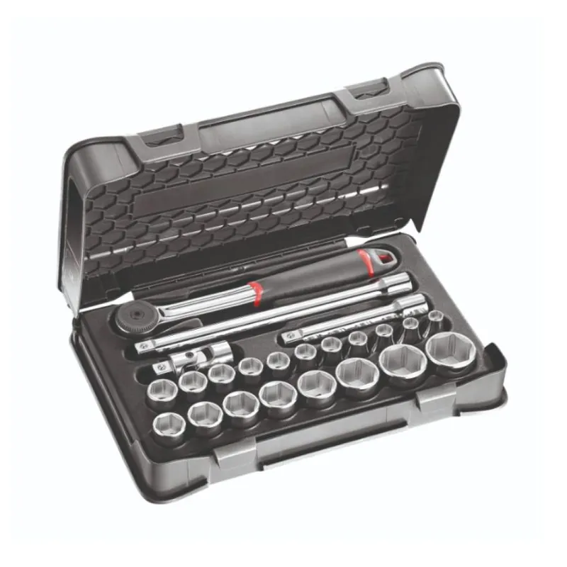 Weekendaanbieding Cassetta assortita 23 pezzi 606 1/2 EA Usag per avvitatura, con bussole esagonali, materiale ABS