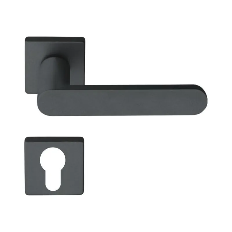 Weekendaanbieding Maniglia Venere per porta, rosetta e bocchetta quadra 50x7 mm, foro Yale, Zama finitura Nero Opaco