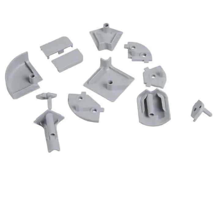 Accessori per alzatina Miniline 89226 Emuca, in confezione composta da terminali e curve, finitura Grigio Rechtstreeks Van De Fabrikant