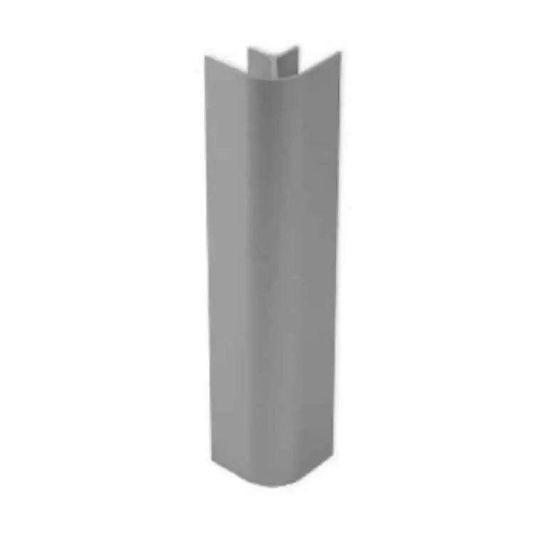 Uitverkoop Angolo da 90° Noline 80795 Emuca, altezza 150 mm, per zoccolo in alluminio, finitura Anodizzato Argento
