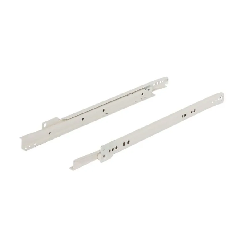 Guida scorrevole 421.80.935 per cassetto in legno, lunghezza 350 mm, estrazione parziale, portata 35 kg, Acciaio finitura Bianco Crema Premium