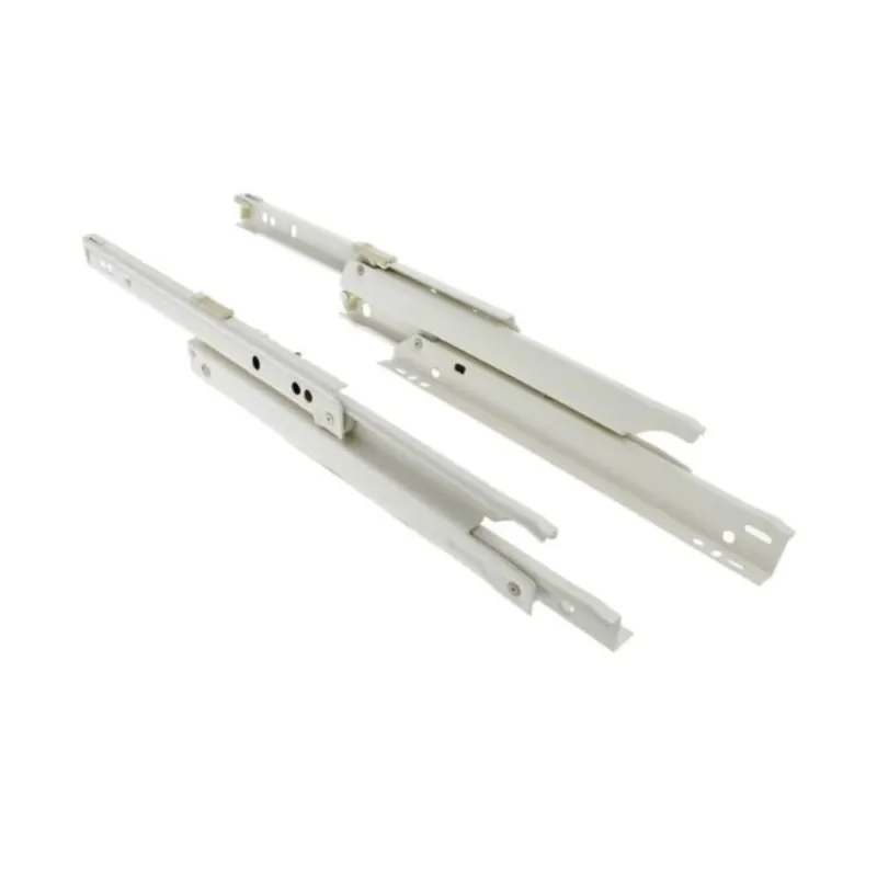 Guida scorrevole 421.80.751 per cassetto in legno, lunghezza 500 mm, estrazione totale, portata 50 kg, Acciaio finitura Bianco Crema Premium