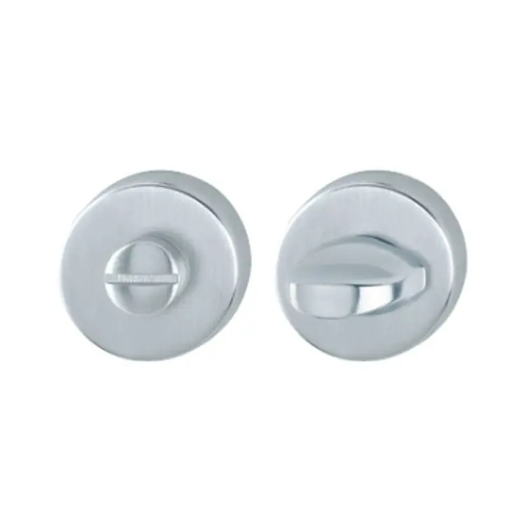 Nottolino Wc tondo M42KS Hoppe per porta interna, diametro 52x9 mm, quadro 5-8 mm, spessore porta 40-49 mm, Ottone finitura Cromo Satinato Resista F41-R Beperkt Aanbod