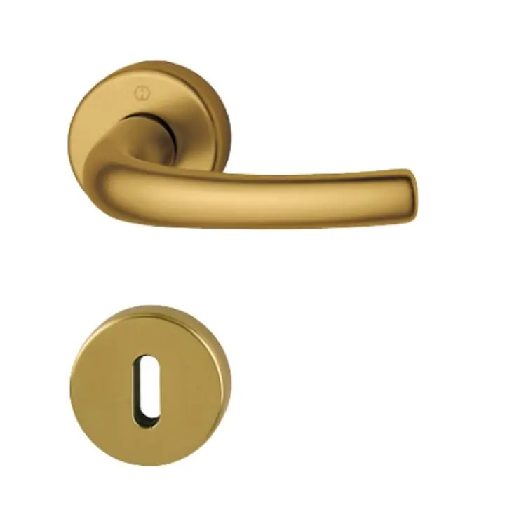 Maniglia Tokyo Hoppe per porta interna, rosetta e bocchetta tonda foro Patent, quadro 8 mm, spessore porta 43-47 mm, Alluminio finitura Bronzo F4 Express Levering