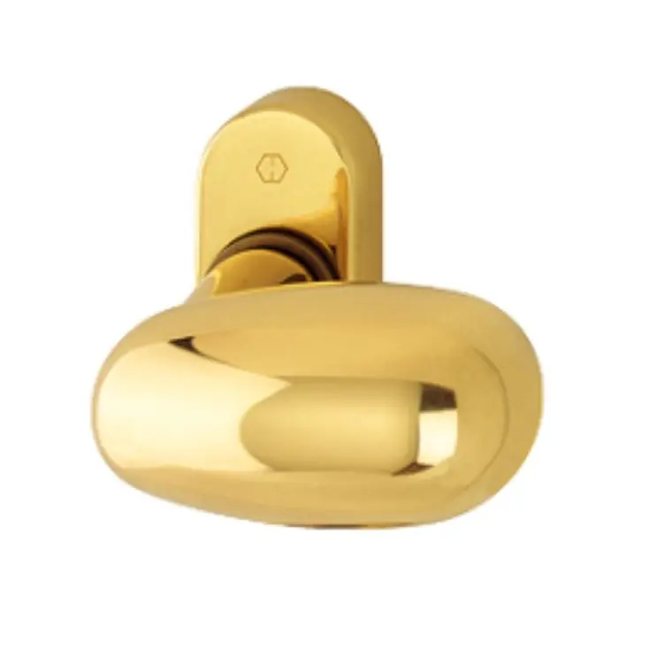 Goedkoop Maniglia Uovo M33 Hoppe per porta, parte femmina con rosetta senza bocchetta, quadro 8 mm, Ottone finitura Lucido Resista F77-R