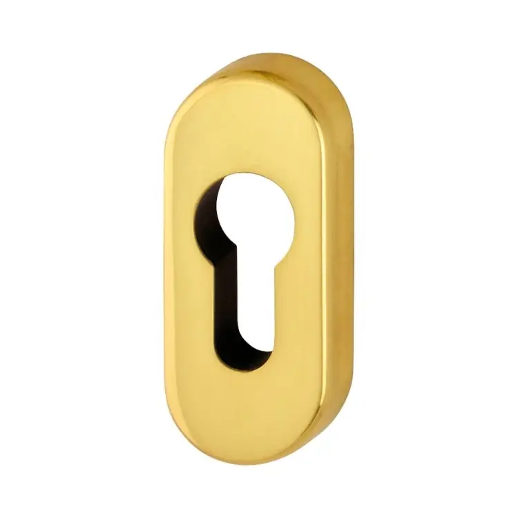 Bocchetta ovale M30PS Hoppe per porta a profilo, foro Yale, dimensione 68x29x10 mm, Ottone finitura Lucido F71 Laatste Kans