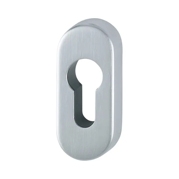 Goedkoop Bocchetta ovale M30PS Hoppe per porta a profilo, foro Yale, dimensione 68x29x10 mm, Ottone finitura Cromo Satinato Resista F41-R