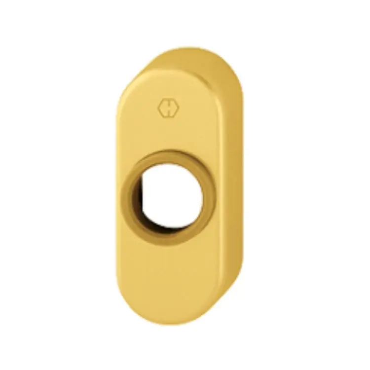 Beperkt Aanbod Rosetta ovale 30P Hoppe per porta a profilo, dimensione 68x29x13 mm, Alluminio finitura Oro F3
