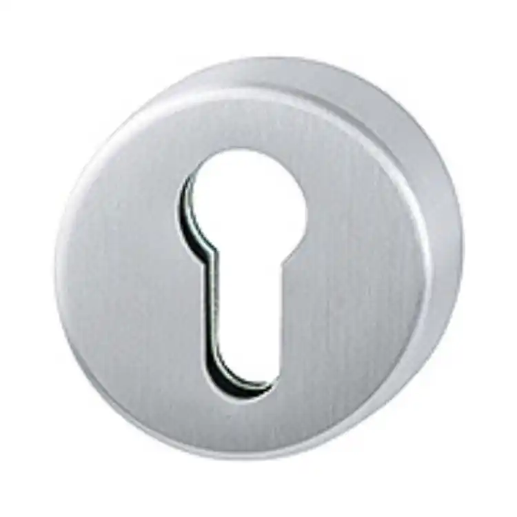 Weekendaanbieding Bocchetta tonda E42KS Hoppe per porta, foro Yale, diametro 52x8 mm, Acciaio Inox finitura Satinato F69